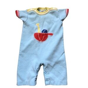 Vintage Carter’s baby boy baseball theme one piece romper Sz 3 Months